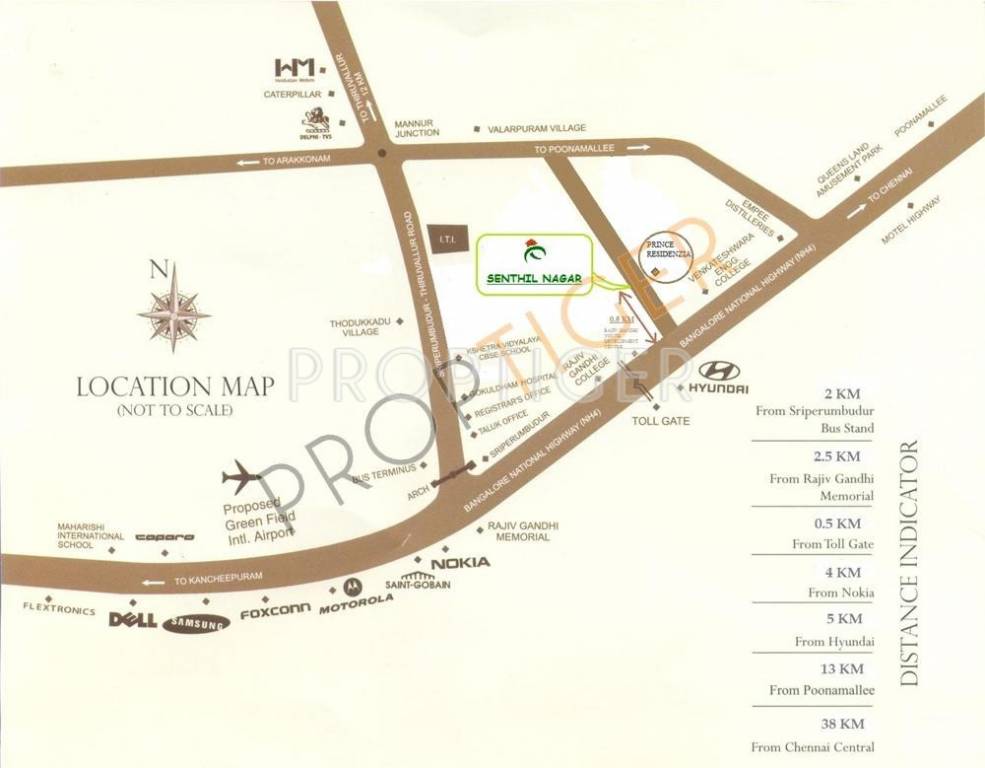 Prem Estates Senthil Nagar Plot Location Plan