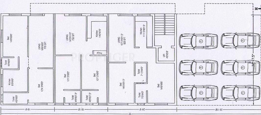 Chandrasekar Builders Chozha Residency Ground Floor Cluster Plan