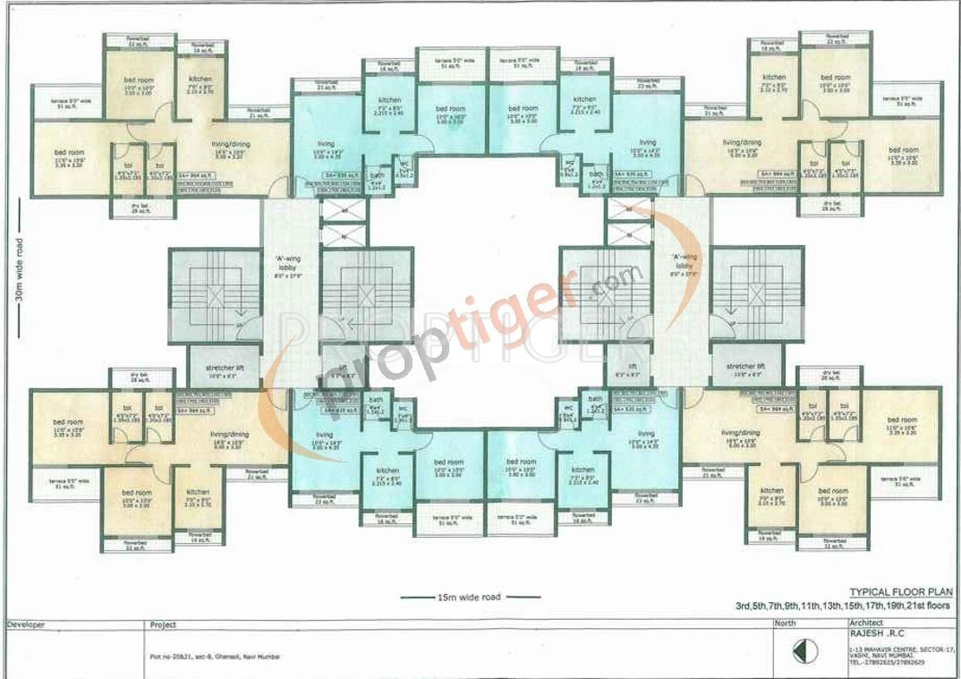 Aadinath Home Founders Aura Block 1 Floor Cluster Plan
