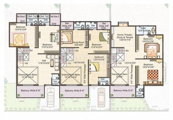 Gangwani Constructions Pvt Ltd Gokuldham Krishna Row House First Floor Cluster Plan