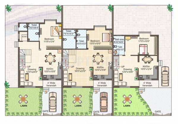 Gangwani Constructions Pvt Ltd Gokuldham Krishna Row House Ground Floor Cluster Plan