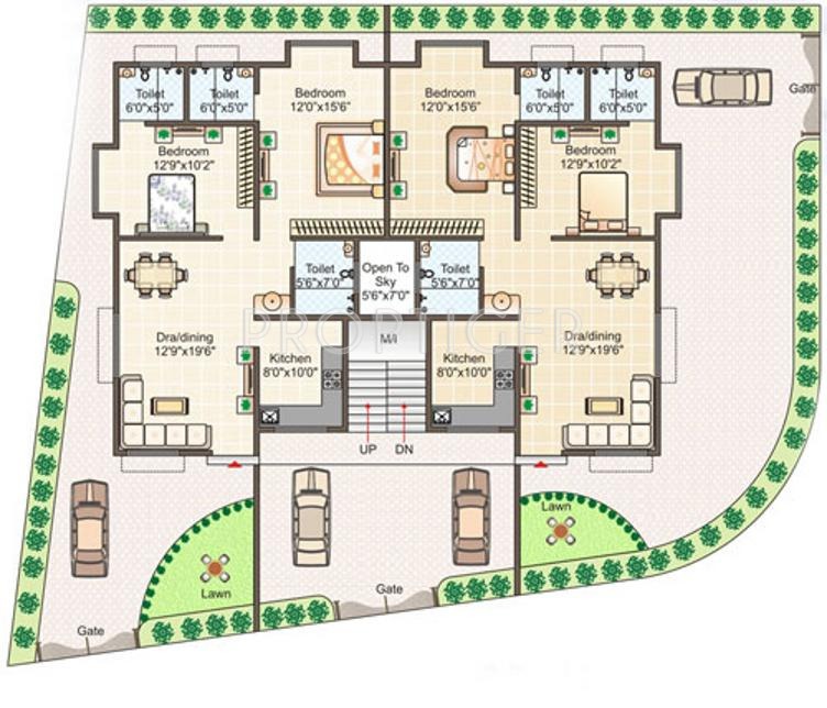 Gangwani Constructions Pvt Ltd Shyama Apartment Ground Floor Cluster Plan