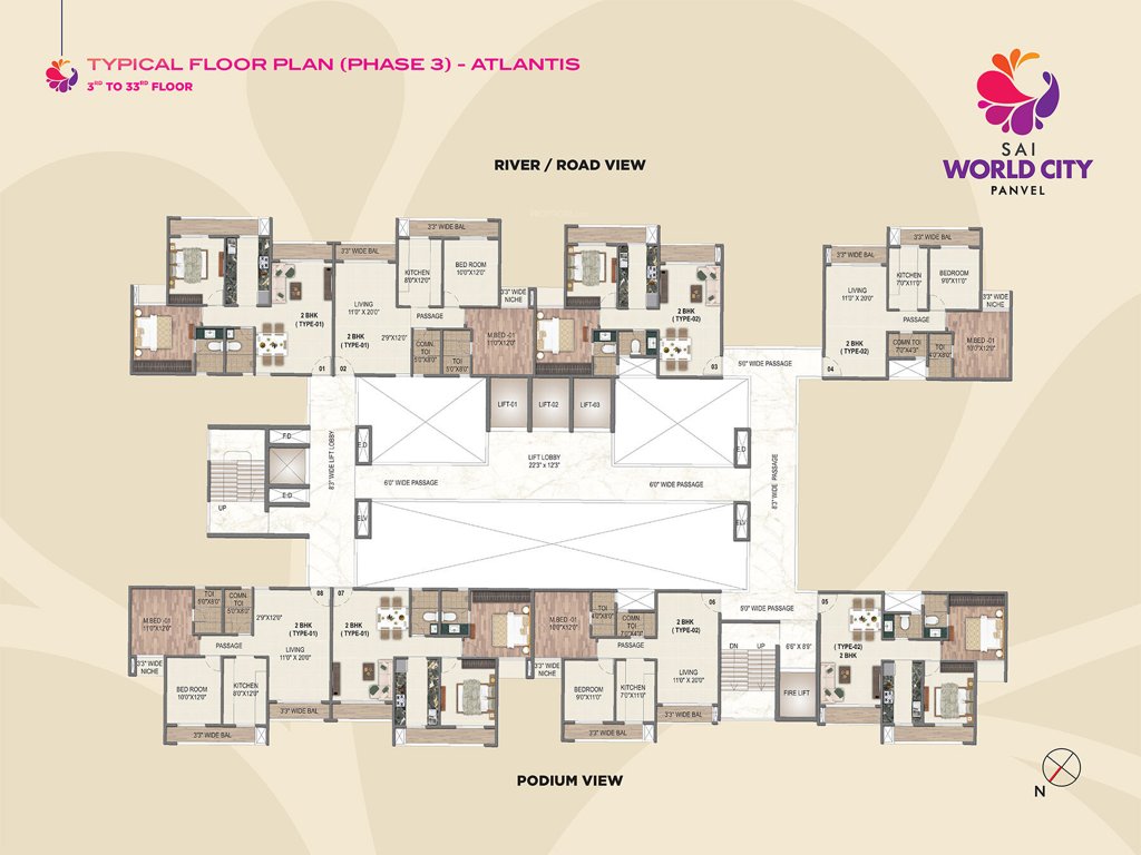  sai world city Atlantis Cluster Plan From 3rd To 33th Floor