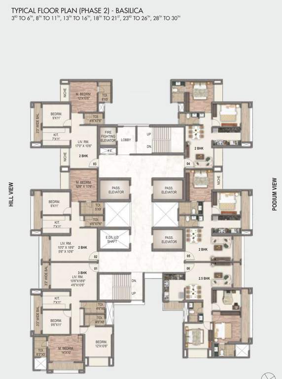  sai world city Basilica Cluster Plan From 3rd to 30th Floor Except 7th, 12th, 17th, 22nd, 27th Floor