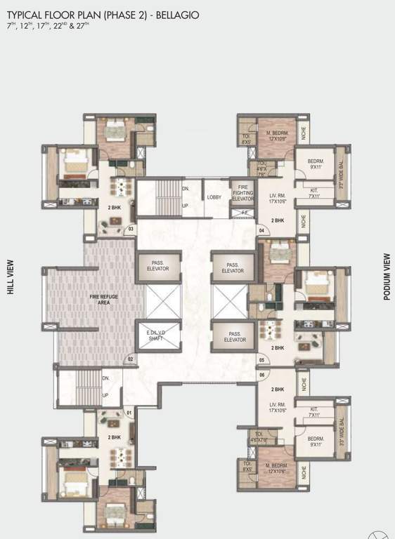  sai world city Bellagio Cluster Plan For 7th, 12th, 17th, 22nd, 27th Floor