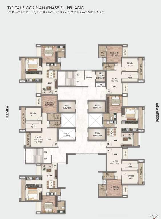  sai world city Bellagio Cluster Plan From 3rd To 30th Floor Except 7th, 12th, 17th, 22nd, 27th Floor