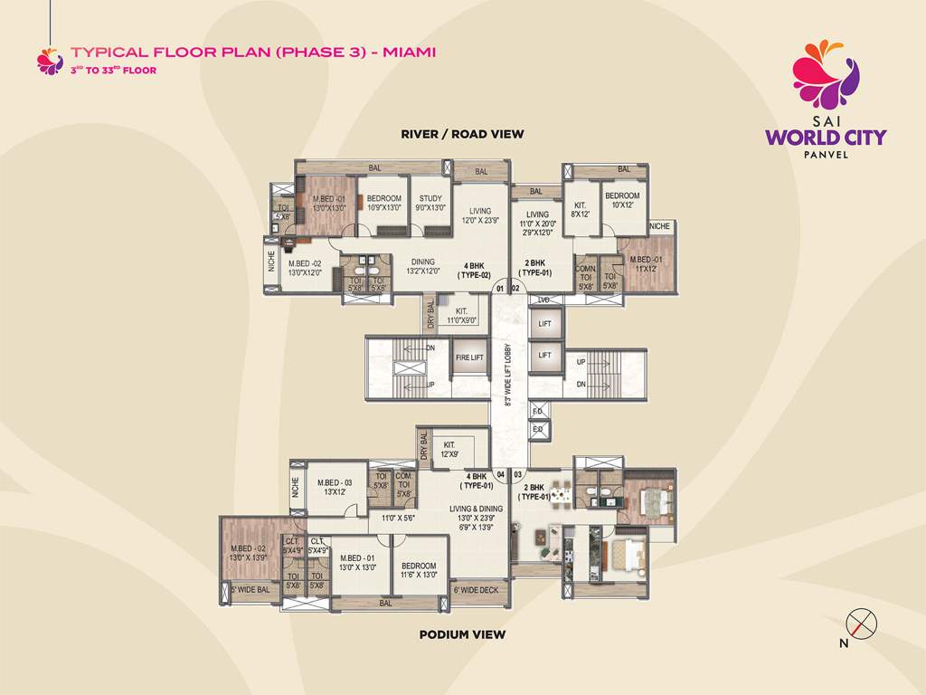  sai world city Miami Cluster Plan From 3rd To 33th Floor