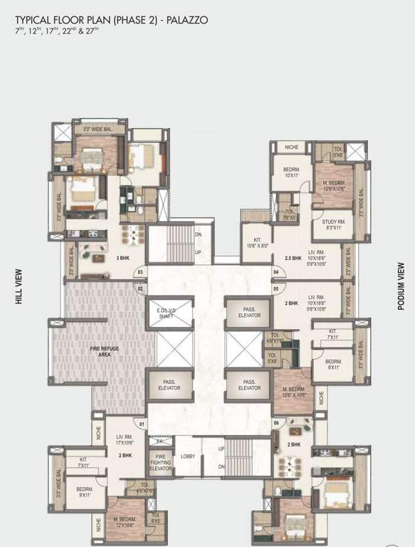 sai world city Palazzo Cluster Plan For 7th, 12th, 17th, 22nd, 27th Floor