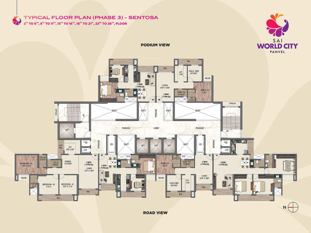  sai world city Sentosa Cluster Plan For 3rd To 6th,. 8th To 11th, 13th To 16th, 18th To 21st, 23rd To 26th Floor