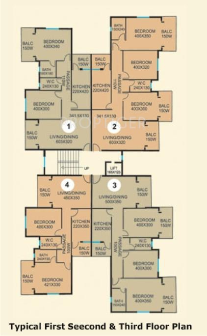 CV Constructions Darius Horizon Cluster Plan of 1st to 3rd Floor 