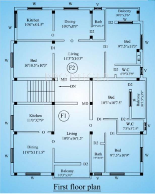 Home Space Developers Meadows First Floor Cluster Plan