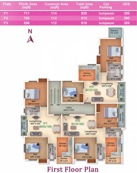  raj-mehal Raj Mehal Cluster Plan for 1st Floor