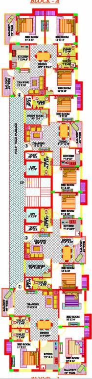 arbinda complex Block A Typical Cluster Plan