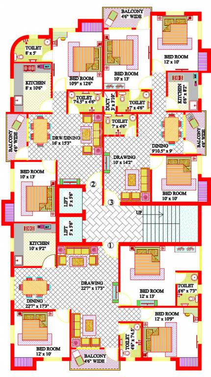 arbinda complex Block B Typical Cluster Plan