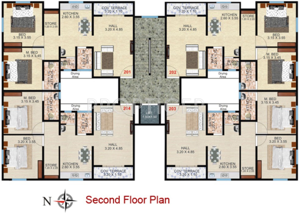 shree ganesh constructions annex Cluster Plan for 2nd Floor