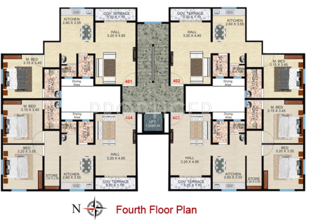 shree ganesh constructions annex Cluster Plan for 4th Floor