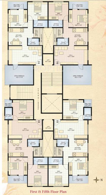 shree ganesh constructions aastha Aastha 1st&5th Floor Cluster Plan