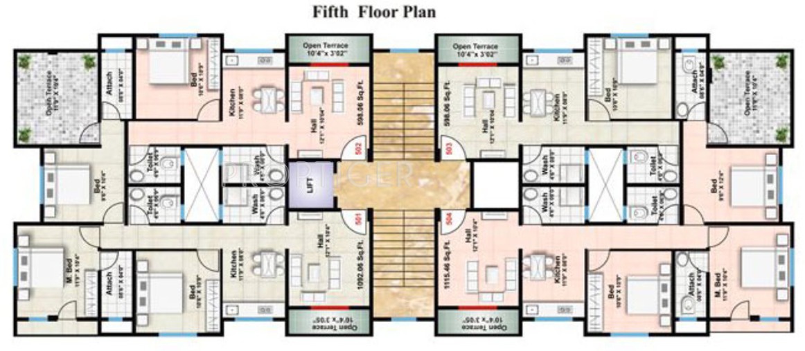 shree ganesh constructions enclave Enclave Cluster Plan for 5th Floor