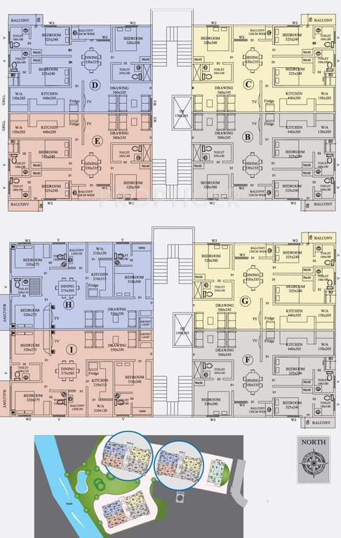 anta builders and developers river valley Block 2  And Block 3 Cluster Plan from 1st to 5th Floor