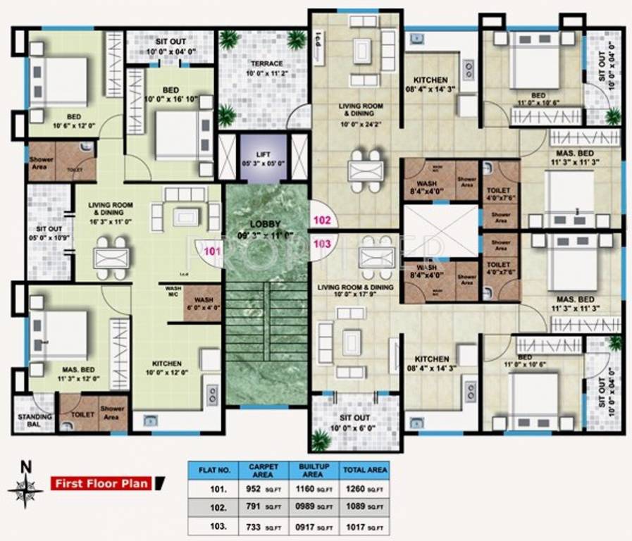 shree ganesh constructions orchid Orchid Cluster Plan for 1st Floor