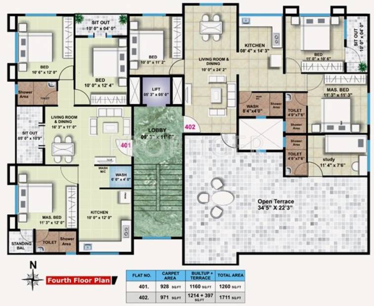 shree-ganesh-constructions orchid Orchid Cluster Plan for 4th Floor