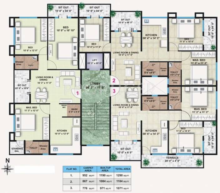 shree-ganesh-constructions orchid Orchid Cluster Plan for 6th Floor