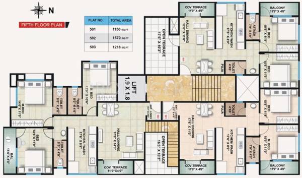 shree-ganesh-constructions avenue Avenue Cluster Plan for 5th Floor