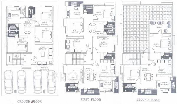 ak-constructions aaji-bloom Aaji Bloom Cluster Plan from Ground to 2nd Floor