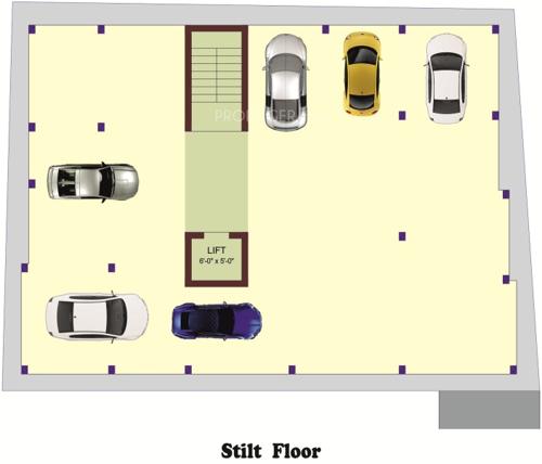 meridian-builders kavins-blossoms Kavins Blossoms  Cluster Plan for Stilt Floor
