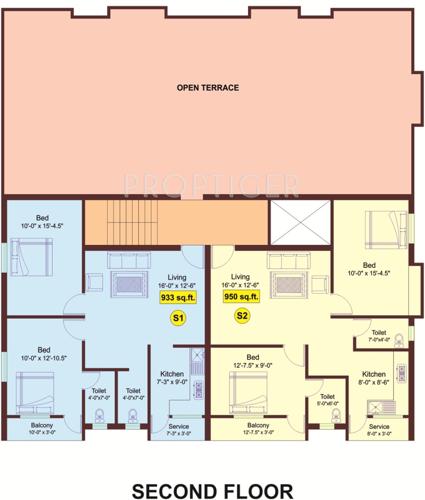 meridian-builders kavins Kavins Cluster Plan for 2nd Floor