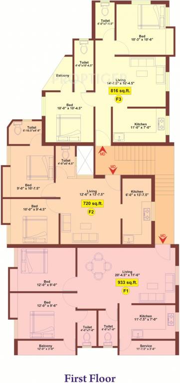 meridian builders kavins ashirvad Cluster Plan 1st Floor