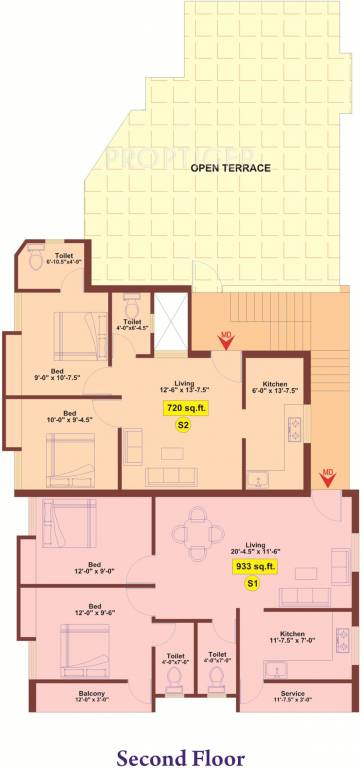 meridian builders kavins ashirvad Cluster Plan 2nd Floor