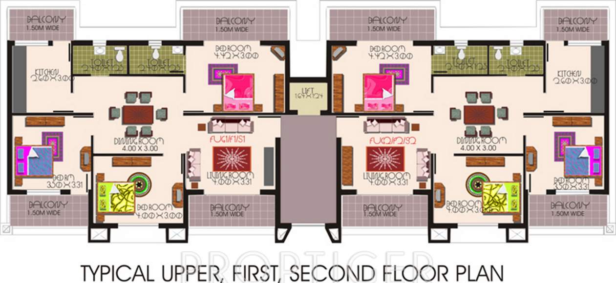 kurtarkar real estate shelter Cluster Plan from 1st to 3rd Floor