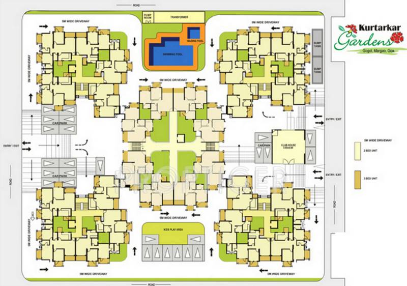 kurtarkar-real-estate gardens Cluster Plan from 1st to 5th Floor