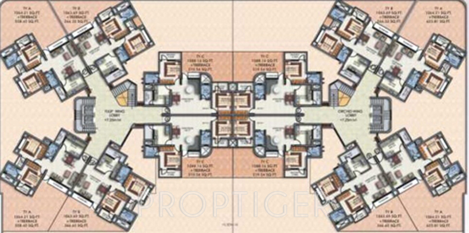radiance erectors pvt. ltd fortune empire Cluster Plan from 2nd to 7th Floor