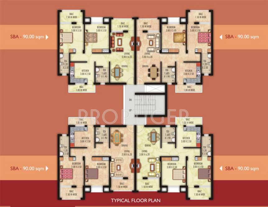 kurtarkar real estate vatika Cluster Plan from 1st to 4th Floor