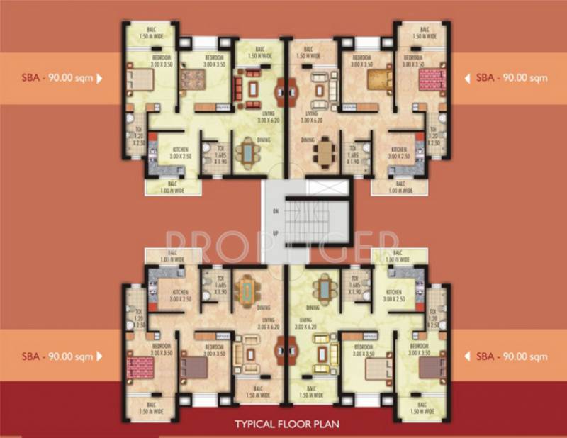 kurtarkar-real-estate vatika Cluster Plan from 1st to 4th Floor