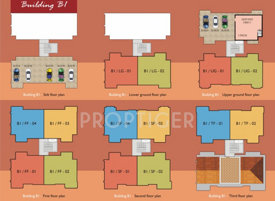 kurtarkar real estate vatika Cluster Plan from ground to 3rd Floor