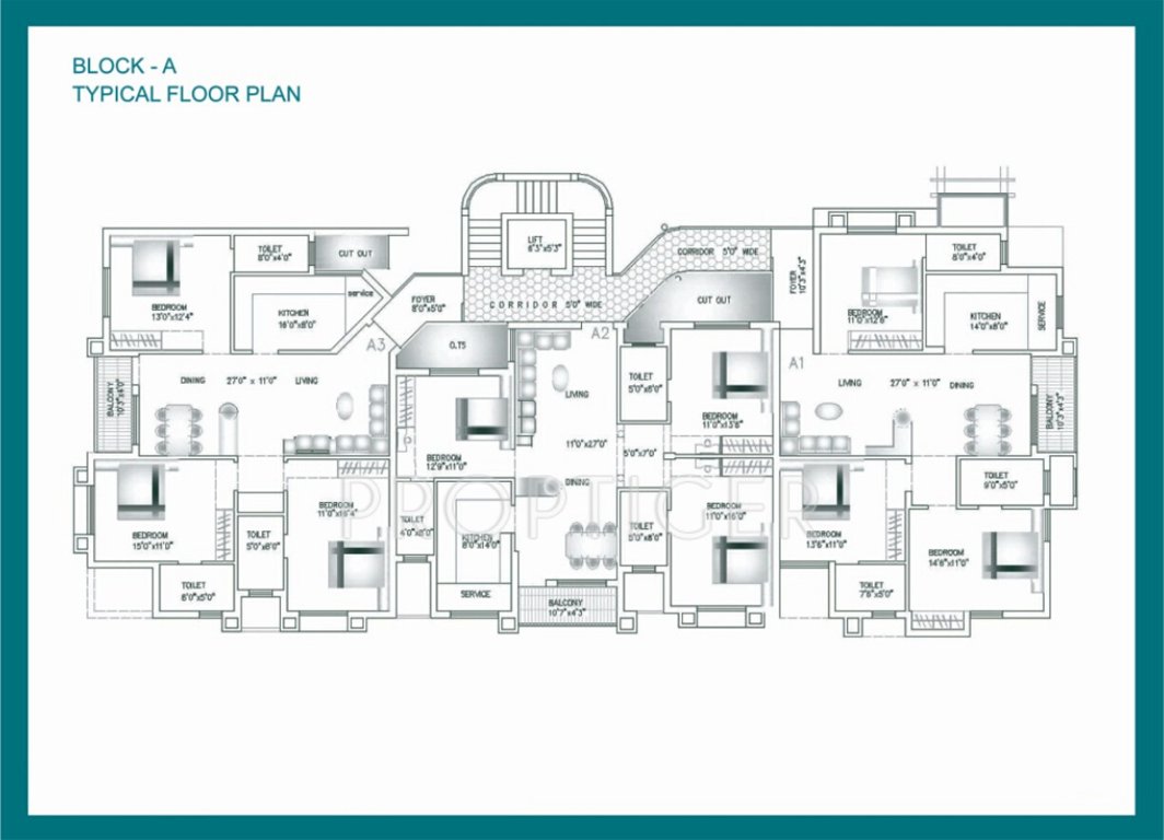 agni estates rainbow end Cluster Plan from 1st to 4th Floor