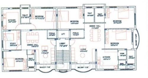 agni-estates gajalakshmi Cluster Plan from 1st to 4th Floor