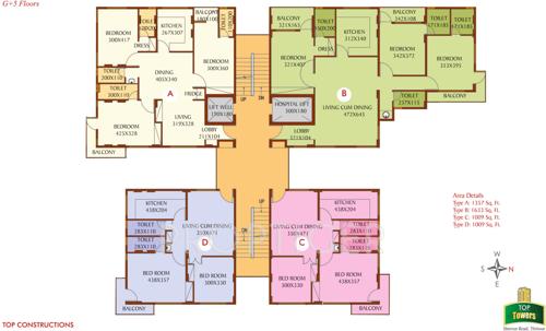  towers Images for Cluster Plan of Top Constructions Towers
