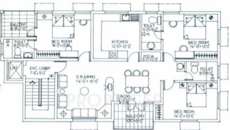 nanu-estates lakshmi-enclave Block B Cluster Plan from 1st to 3rd Floor