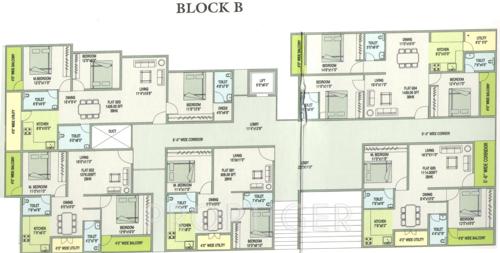 pnr-group soham-bicester-village Block B Cluster Plan from 1st to 4th Floor