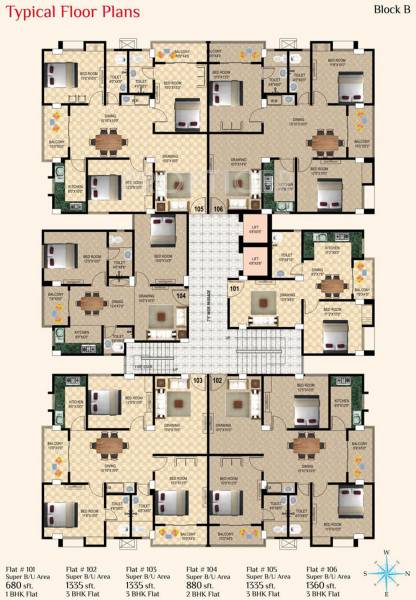 sunrise-sai-developer moti-apartment Cluster Plan from 1st to 2nd Floor