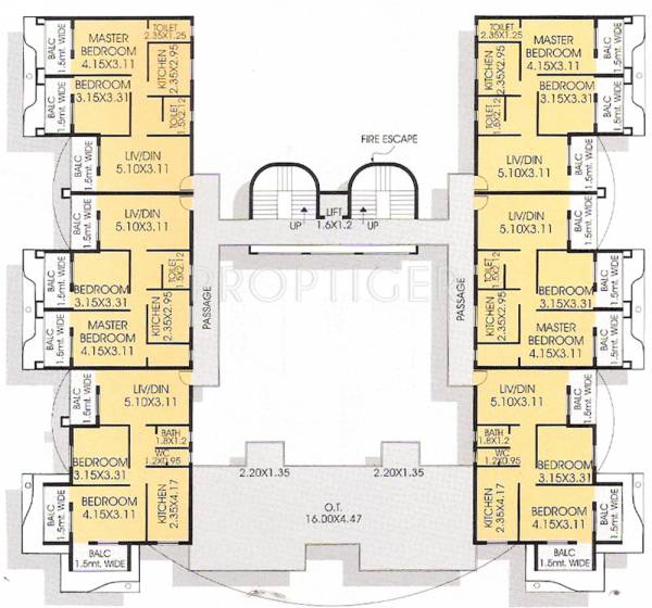 goodluck-developers malbhat-heights Cluster Plan for 4th Floor
