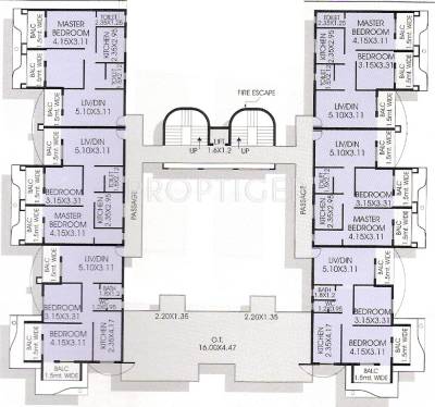 goodluck-developers malbhat-heights Cluster Plan for 5th Floor