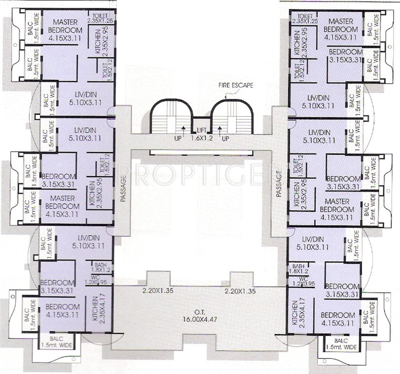 goodluck developers malbhat heights Cluster Plan for 5th Floor