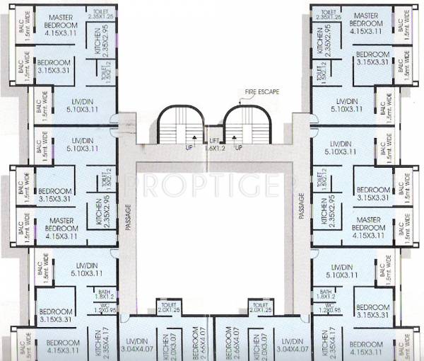 goodluck-developers malbhat-heights Cluster Plan from 2nd to 3rd Floor