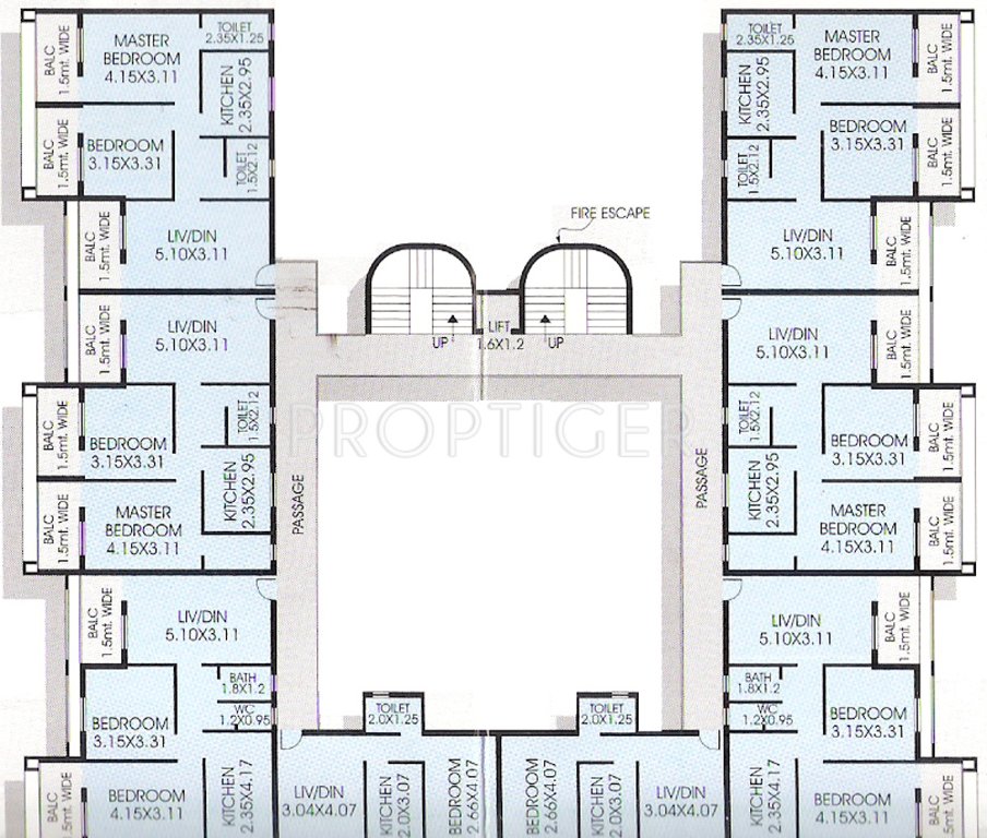 goodluck developers malbhat heights Cluster Plan from 2nd to 3rd Floor