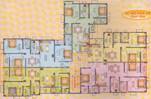 Cluster Plan from 1st to 4th Floor niagaree-builders kashana-kothi Cluster Plan from 1st to 4th Floor